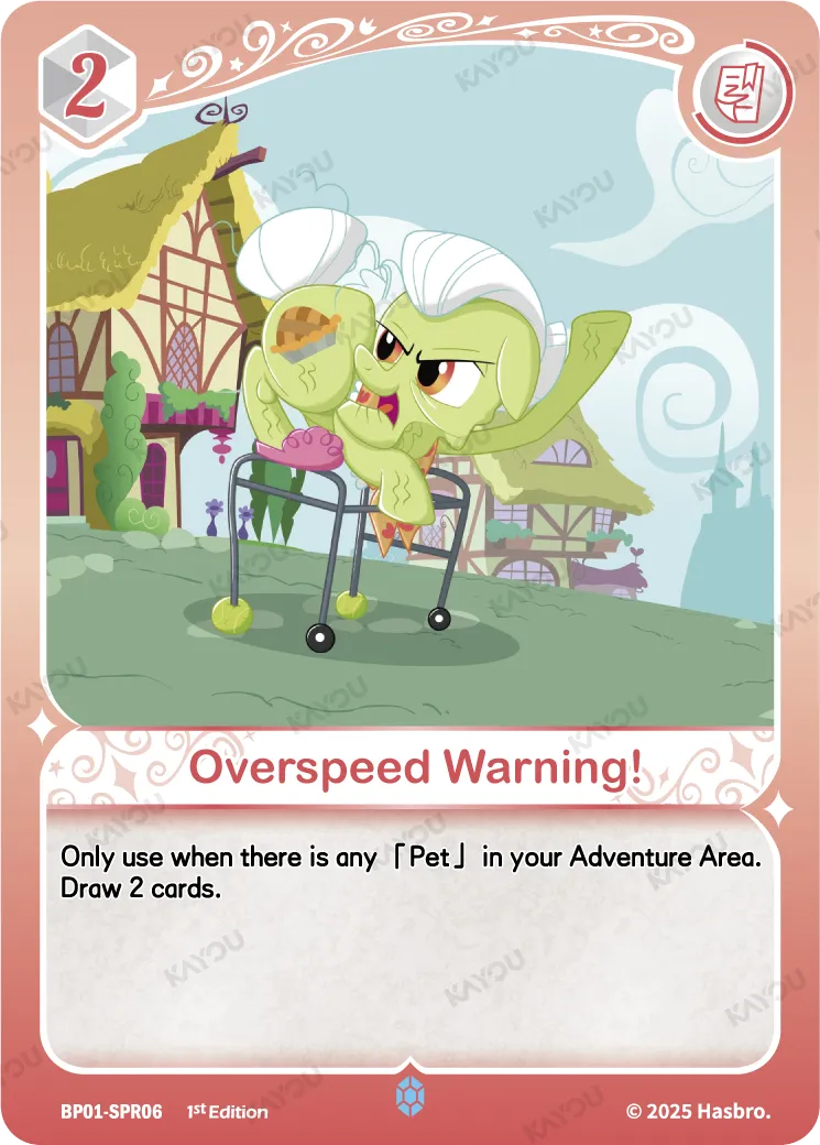Overspeed Warning! (SPR) BP01-SPR06